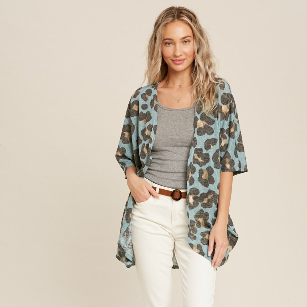 NWT Lightweight Leopard Dolman Cardigan